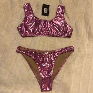 Metallic pink bikini